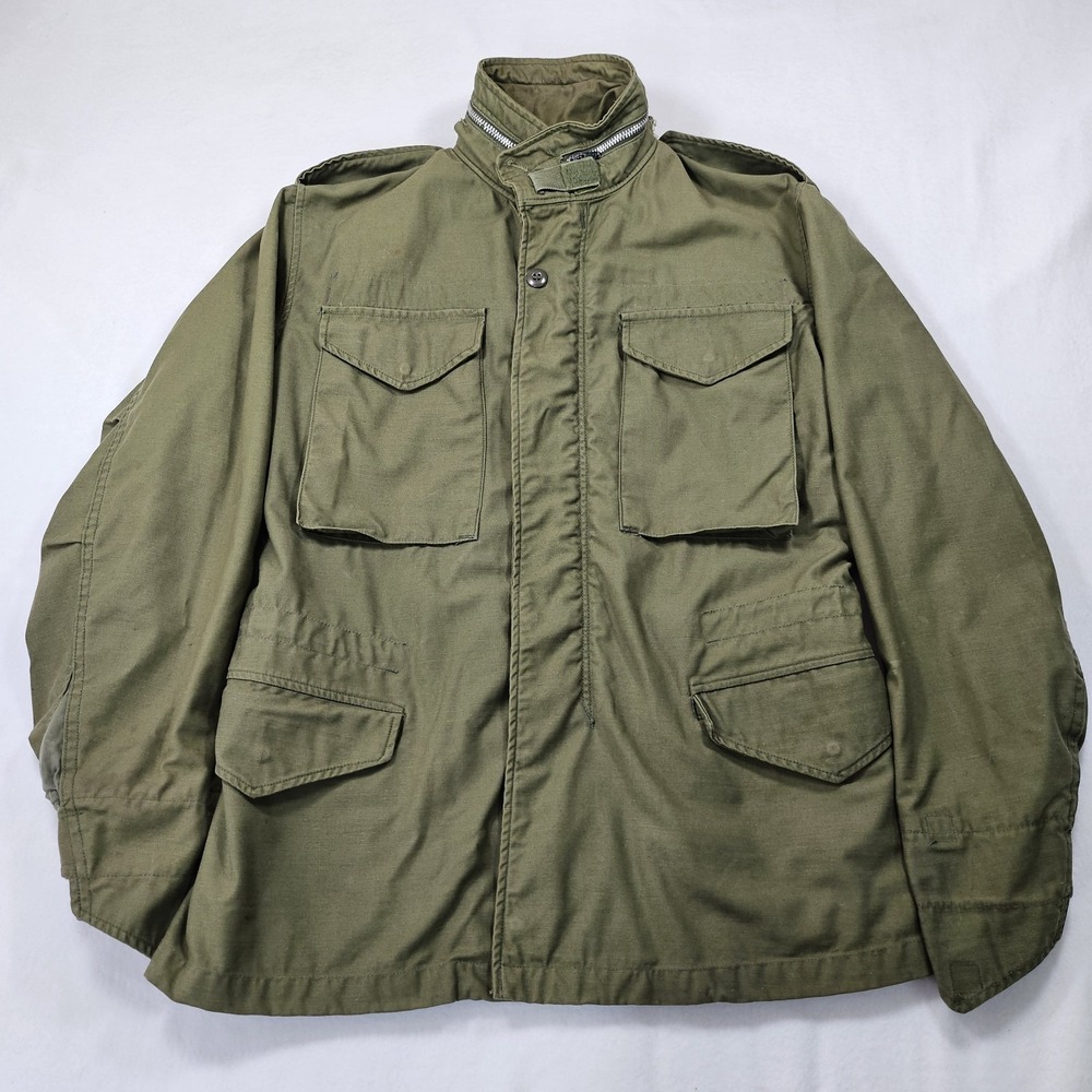 Vintage 1969 M-65 Field Jacket Small Vietnam War OG-107 Silver Zipper M65 Coat